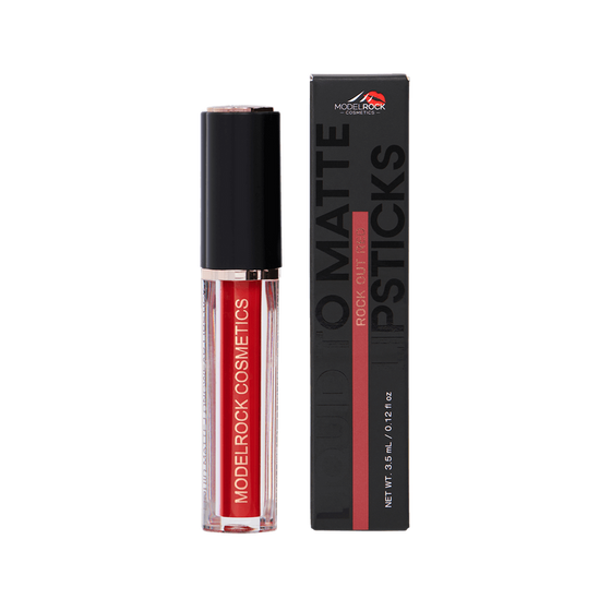 Model Rock Liquid to Matte Lipstick in Shade - Rock-out Red