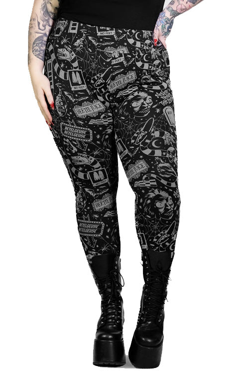 Killstar Never Trust The Living Leggings Beetlejuice Range