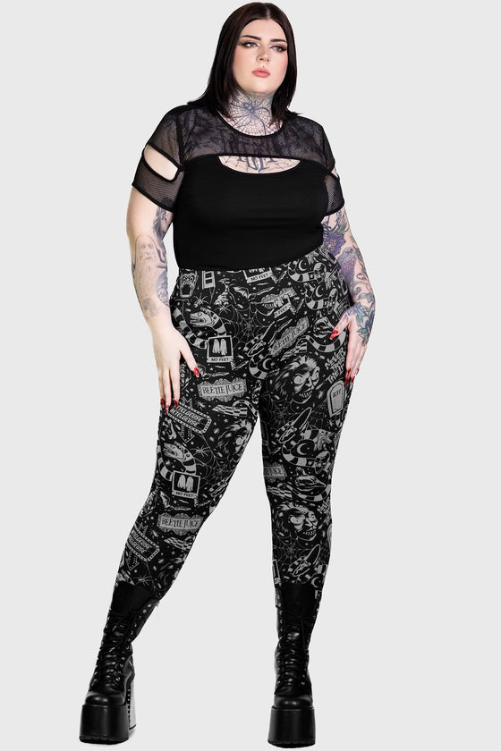 Killstar Never Trust The Living Leggings Beetlejuice Range