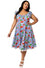 Hell Bunny Picnic Dress Blue Gingham and Cherry Print