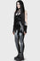 Killstar Kilhilist Solaria Leggings Wet Look Faux Leather with Skull and Spine Detail