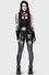 Killstar Kilhilist Solaria Leggings Wet Look Faux Leather with Skull and Spine Detail