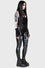 Killstar Kilhilist Solaria Leggings Wet Look Faux Leather with Skull and Spine Detail