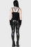 Killstar Kilhilist Solaria Leggings Wet Look Faux Leather with Skull and Spine Detail