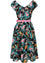 Hell Bunny Umi Dress Traditional Floral Print in Black