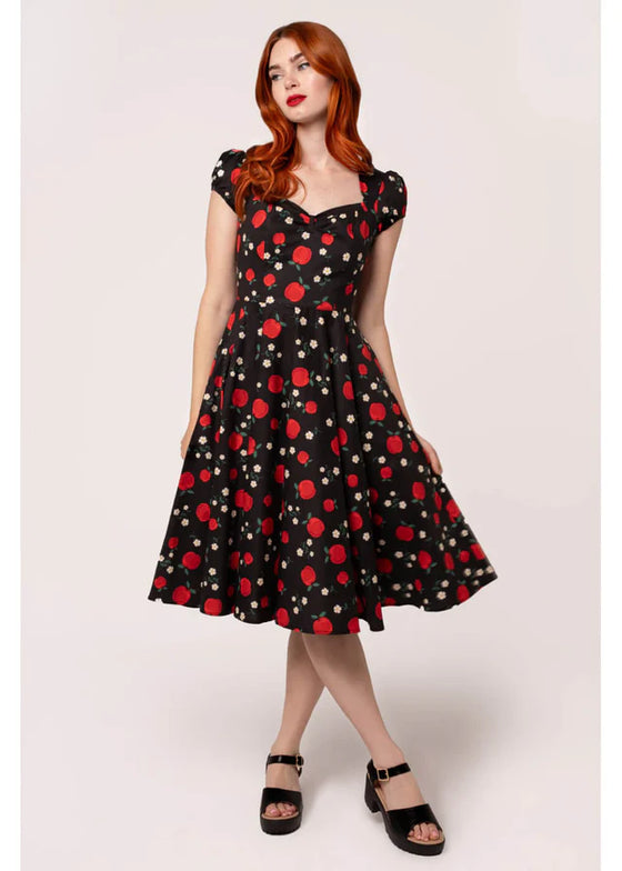 Hell Bunny Apple Pie Dress Apples and Blossoms Print