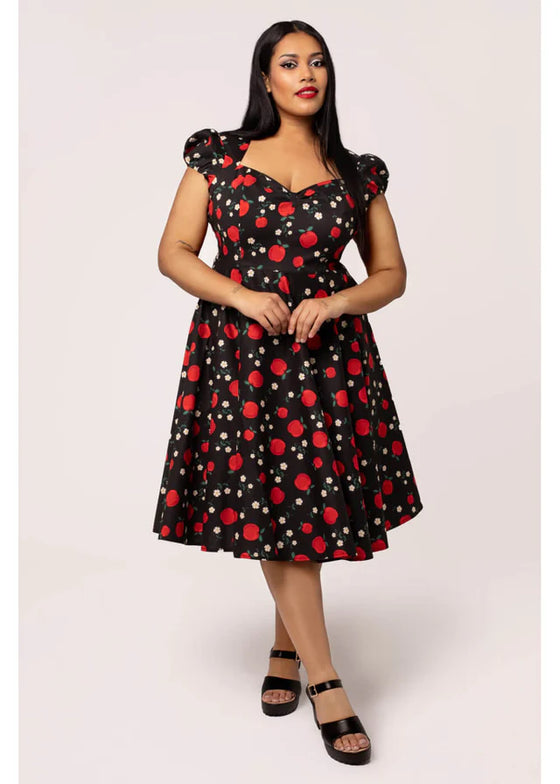 Hell Bunny Apple Pie Dress Apples and Blossoms Print