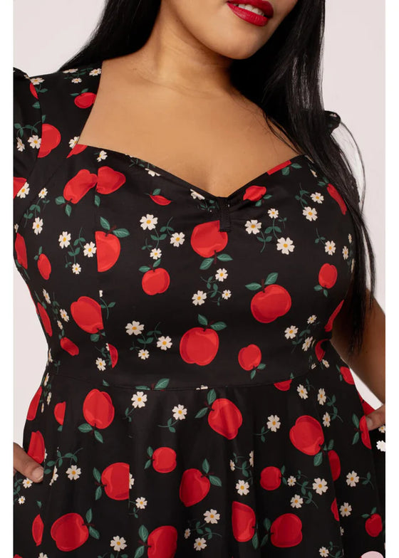 Hell Bunny Apple Pie Dress Apples and Blossoms Print