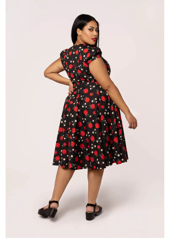 Hell Bunny Apple Pie Dress Apples and Blossoms Print