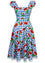 Hell Bunny Picnic Dress Blue Gingham and Cherry Print