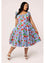 Hell Bunny Picnic Dress Blue Gingham and Cherry Print