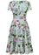 Hell Bunny Rina Dress Traditional Floral Print in Pastel Blue