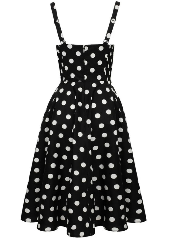 Hell Bunny Domino Dress Classic Black and White Polkadot