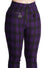 Banned Damien Stretch Skinny Trousers in Purple Tartan