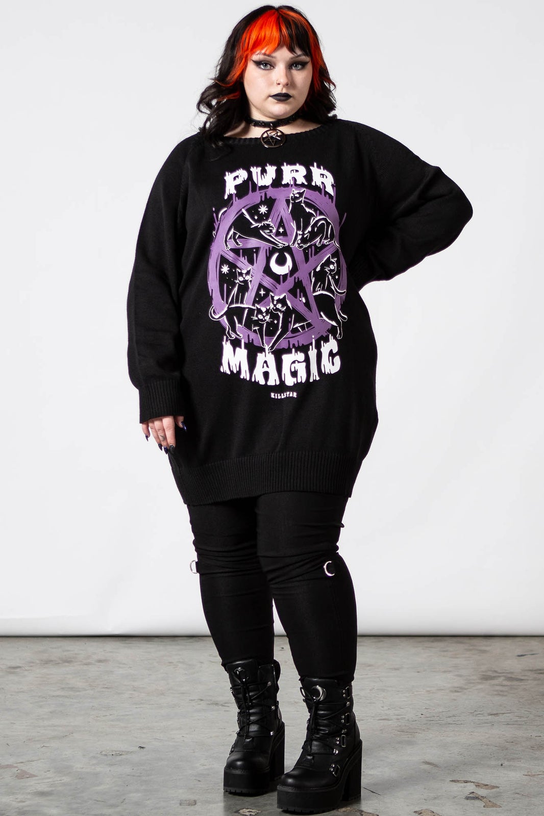 Killstar feline festive knit sweater best sale