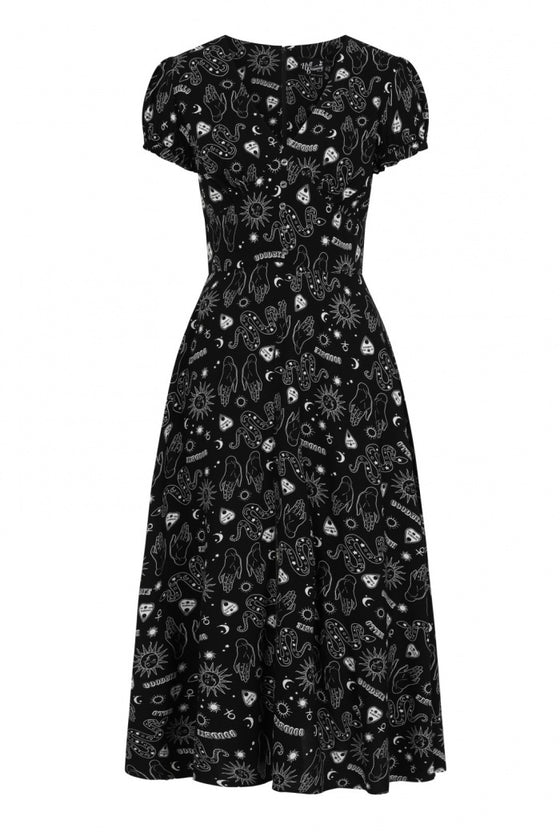 Hell Bunny Hello Goodbye Dress Maxi Ouija Halloween Print - PRE-ORDER estimated dispatch 15 February 2025